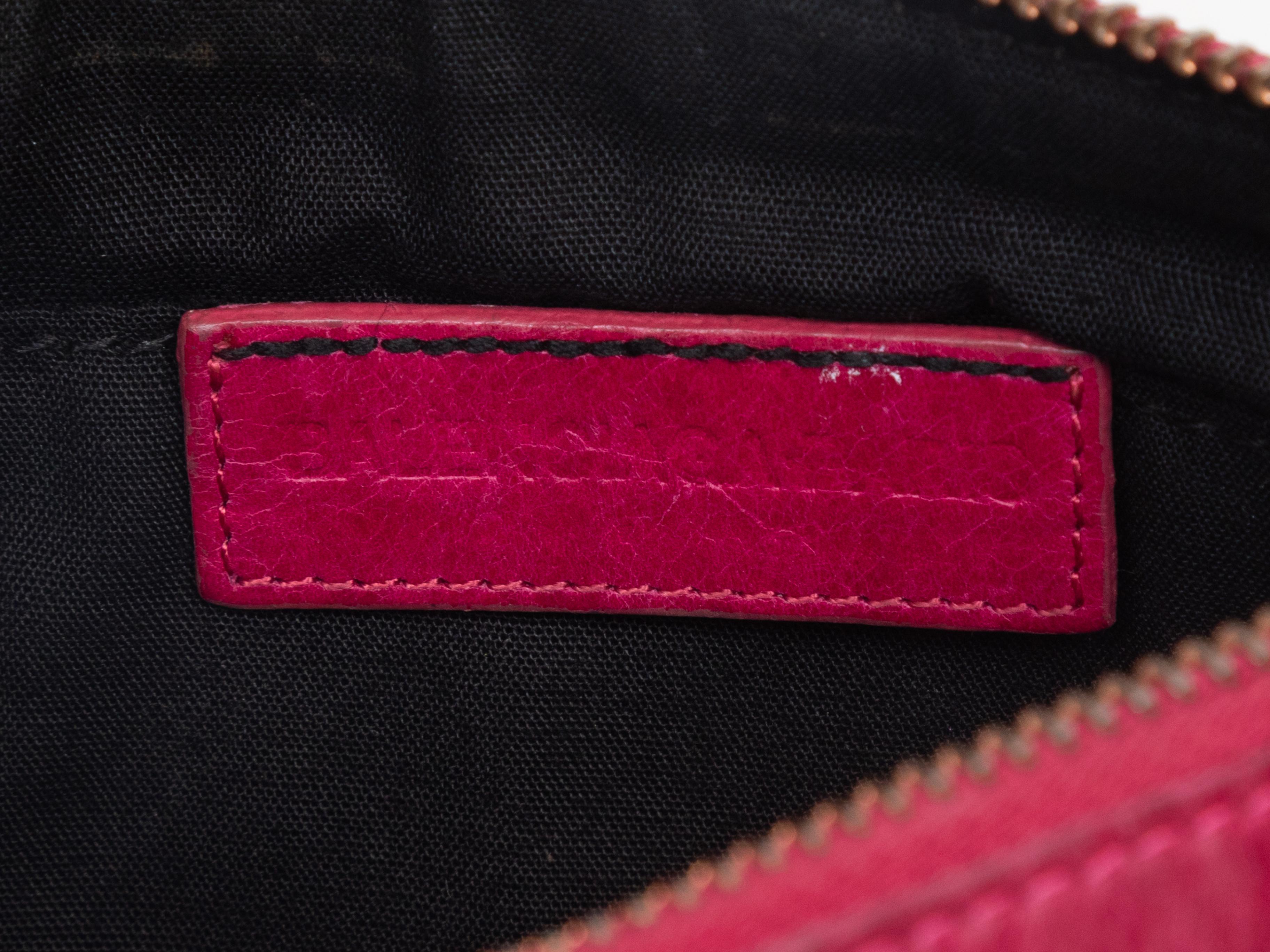 Pink Fuchsia Balenciaga Le City Zip Wallet For Sale