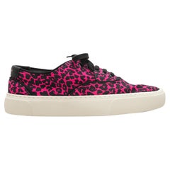 Baskets basses Fuchsia & Black Saint Laurent Leopard Print Taille 38