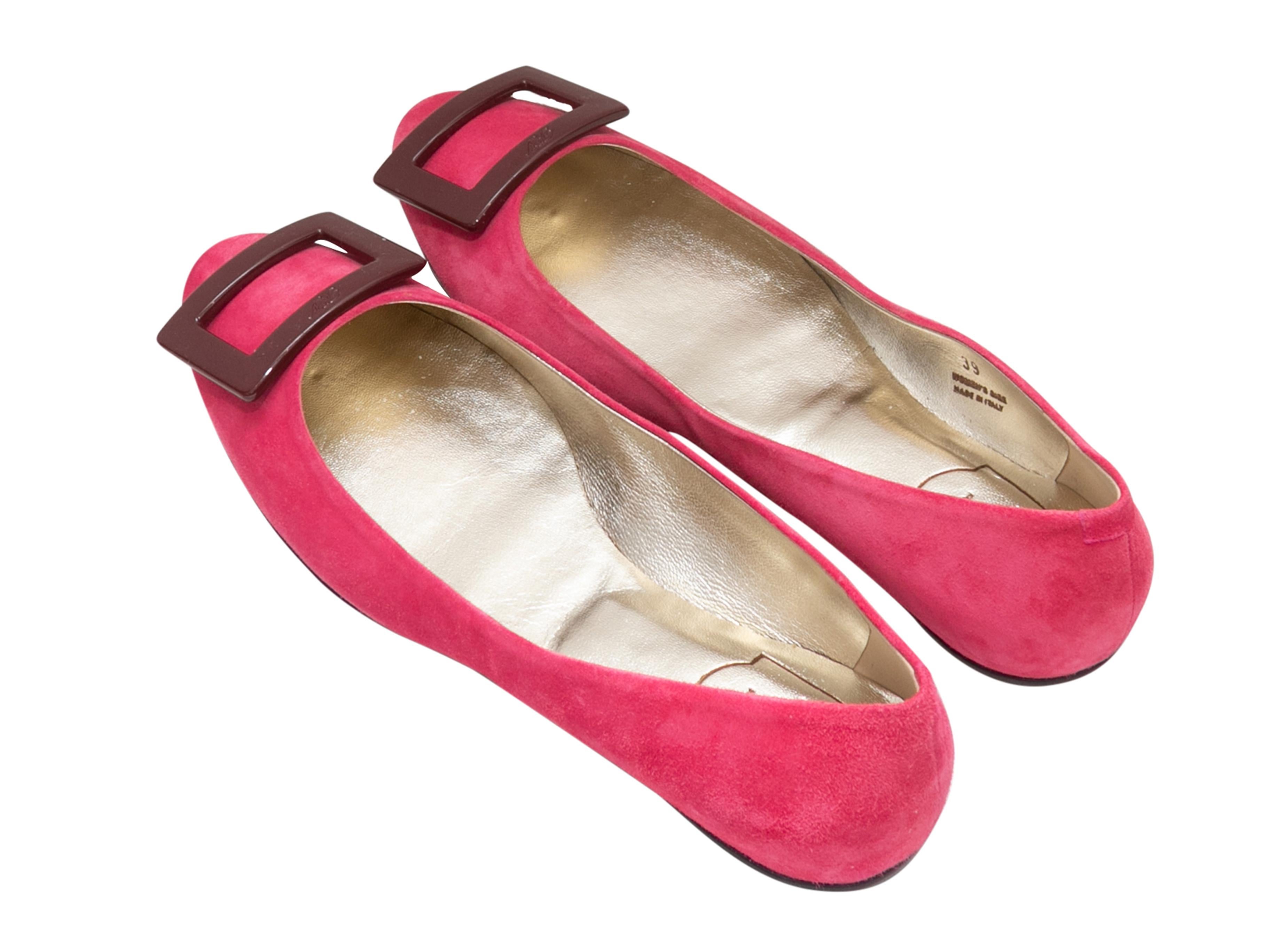 Fuchsia & Burgundy Roger Vivier Gommette Ballet Flats Size 39 In Good Condition For Sale In New York, NY