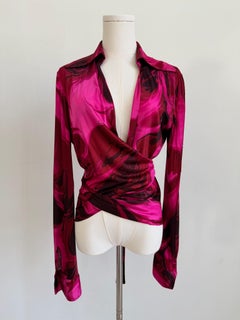 Fuchsia & Burgundy Tie-Up Top