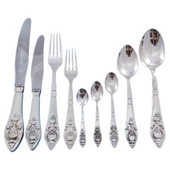 Fuchsia by Georg Jensen Klokke Sterling Flatware Service Set Rare 108 pieces