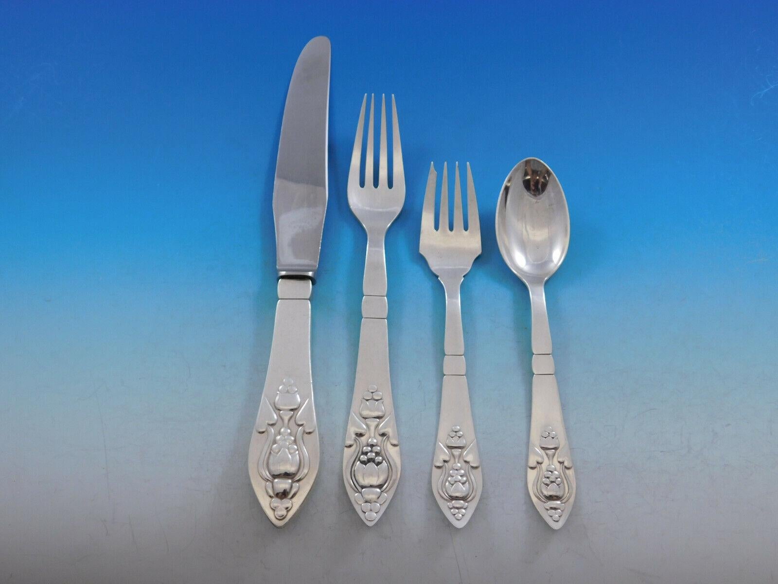 Fuchsia by Georg Jensen Klokke Sterling-Besteck für 12 Personen 148 Teile (Sterlingsilber) im Angebot