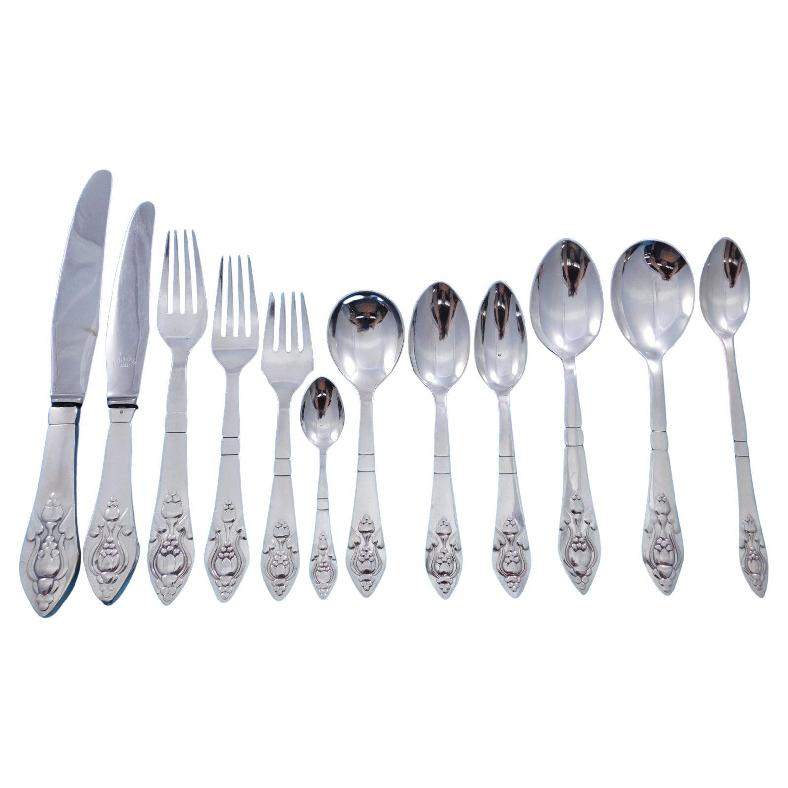 Fuchsia by Georg Jensen Klokke Sterling-Besteck für 12 Personen 148 Teile im Angebot