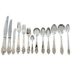 Used Fuchsia by Georg Jensen Klokke Sterling Flatware Set for 12 Dinner 160 Pieces