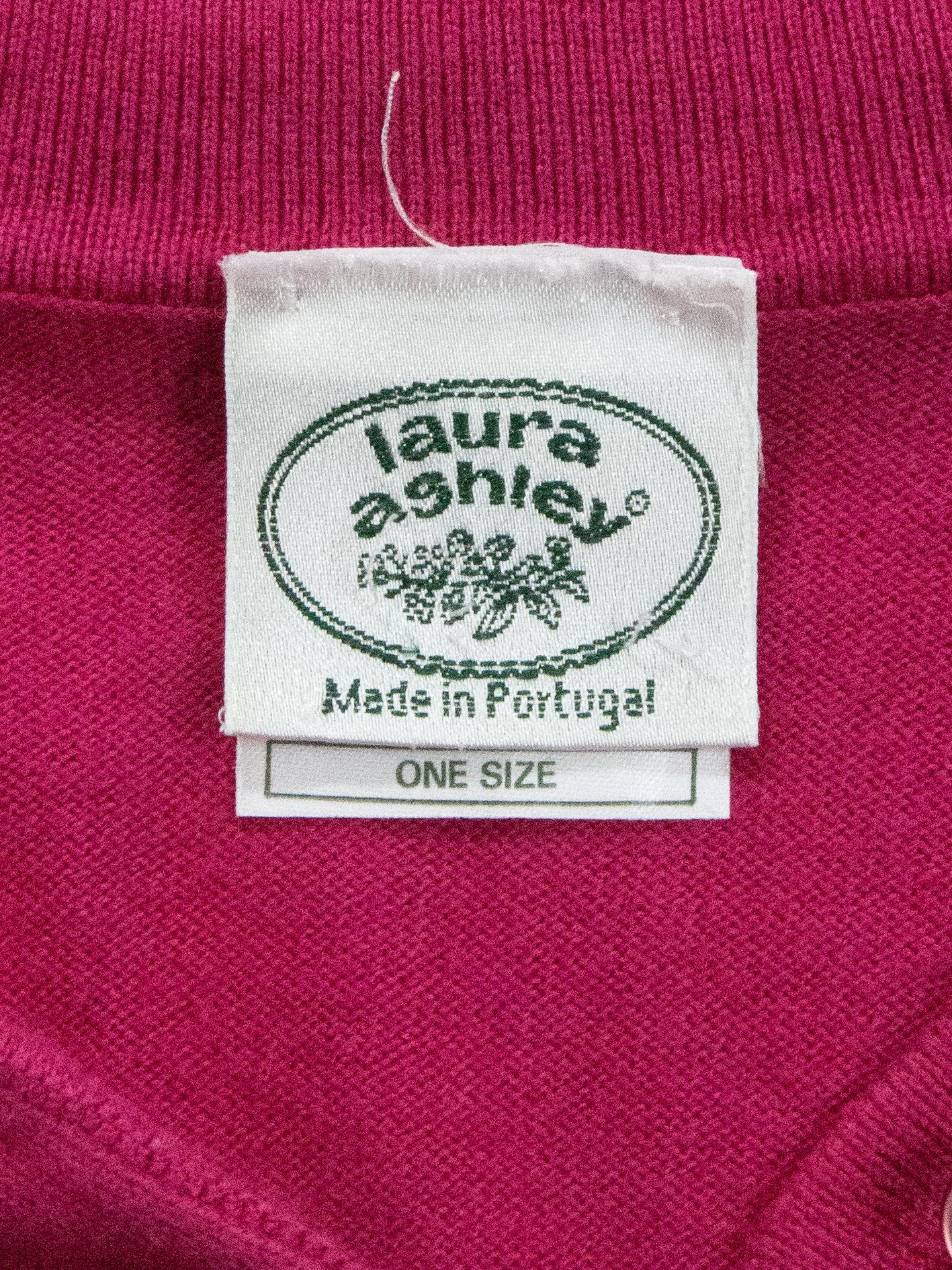 Red Fuchsia Laura Ashley Long Sleeve Polo Top For Sale