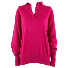 Fuchsia Laura Ashley Long Sleeve Polo Top