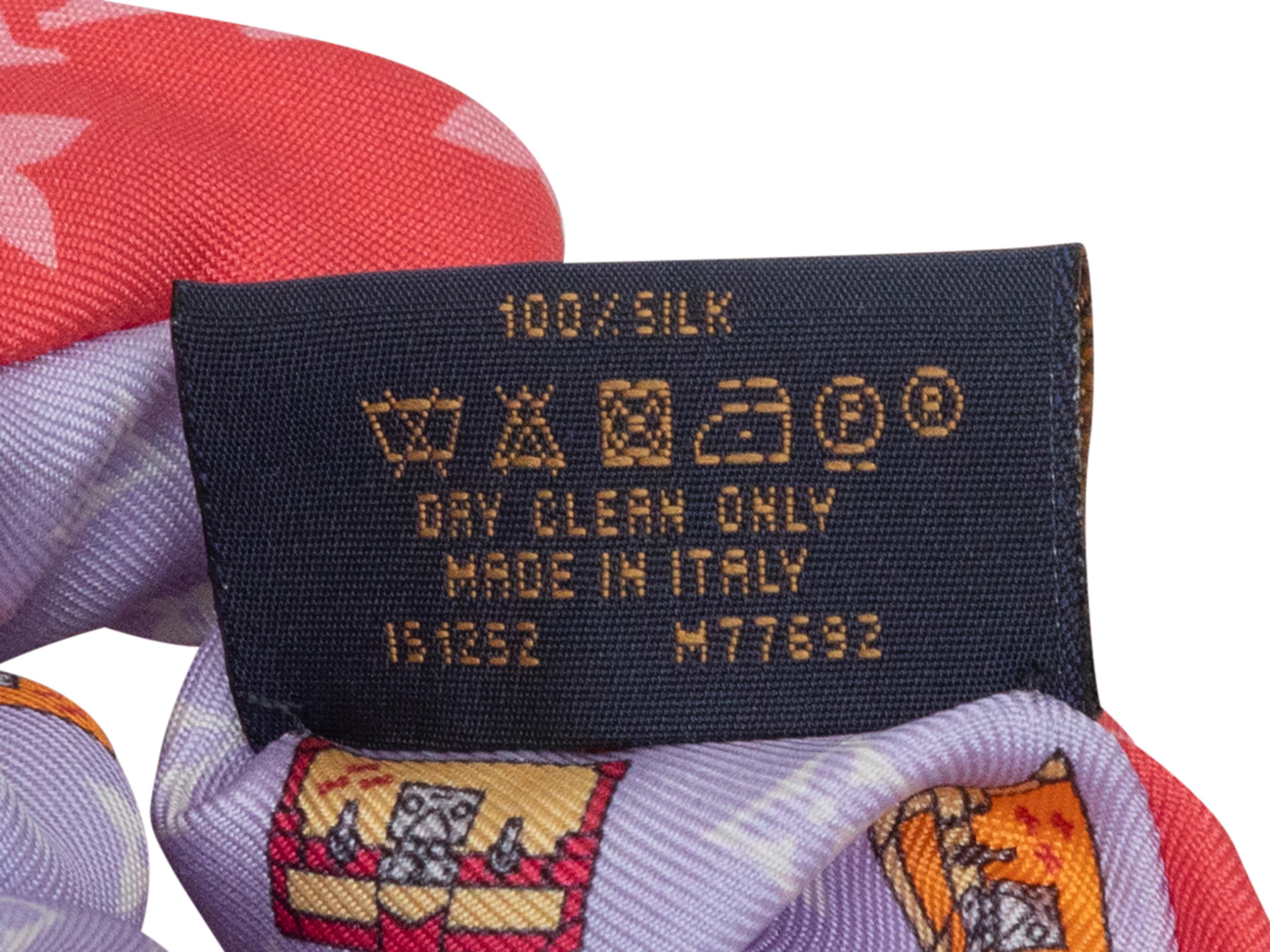 Rose Chouchou en soie imprimé Monogram fuchsia et multicolore Louis Vuitton en vente