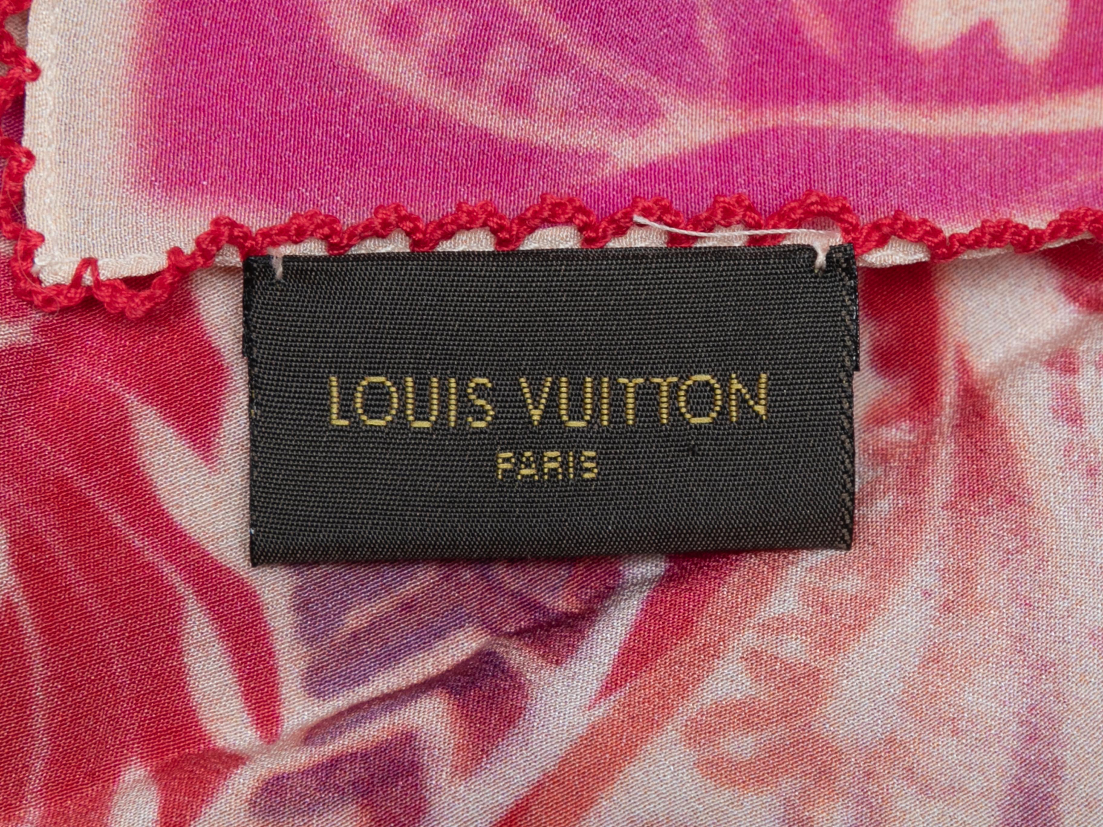 Fuchsia & Multicolor Louis Vuitton Silk Scarf In Good Condition In New York, NY