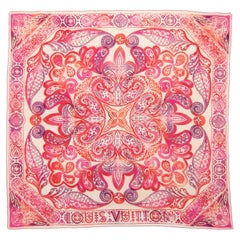 Fuchsia & Multicolor Louis Vuitton Silk Scarf