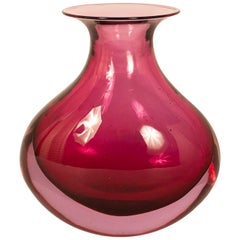 Fuchsia Murano Vase, Designed by Flavio Poli, 1960s, Midcentury, Origin Italy