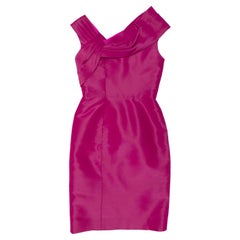 Oscar de la Renta ärmelloses Etuikleid aus Fuchsia Größe US 4