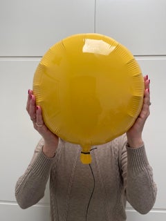 Magenta or Yellow glossy ceramic helium balloon sculpture, Wall Hanging Decor