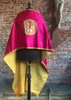 Fuchsia Pink Silk Embroidered Priest Vestment Cape