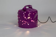 Fuchsia Purple Bullet Hole Gas Can Lamp by Charles Linder