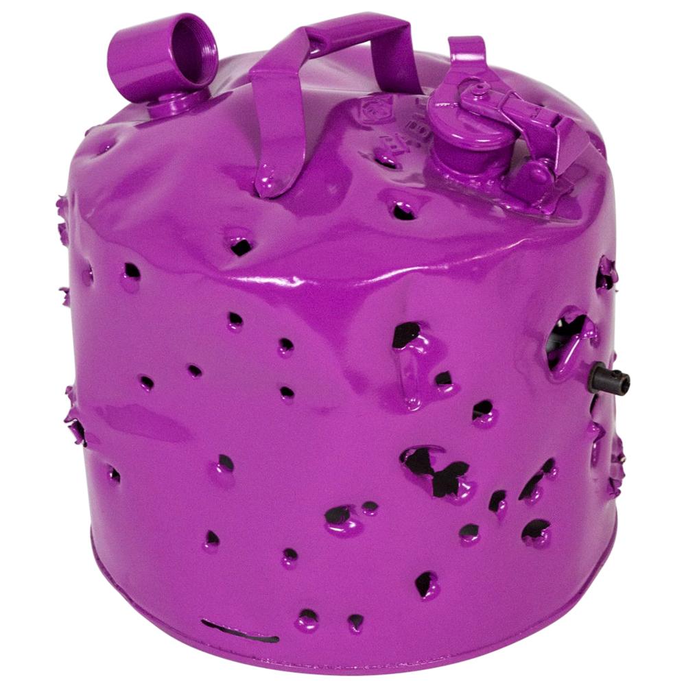 Fuchsia Purple Bullet Hole Gas Can Lamp by Charles Linder