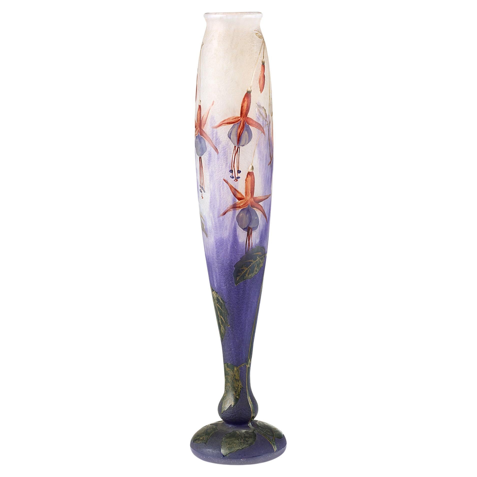 Fuchsia Vase by Daum Nancy For Sale