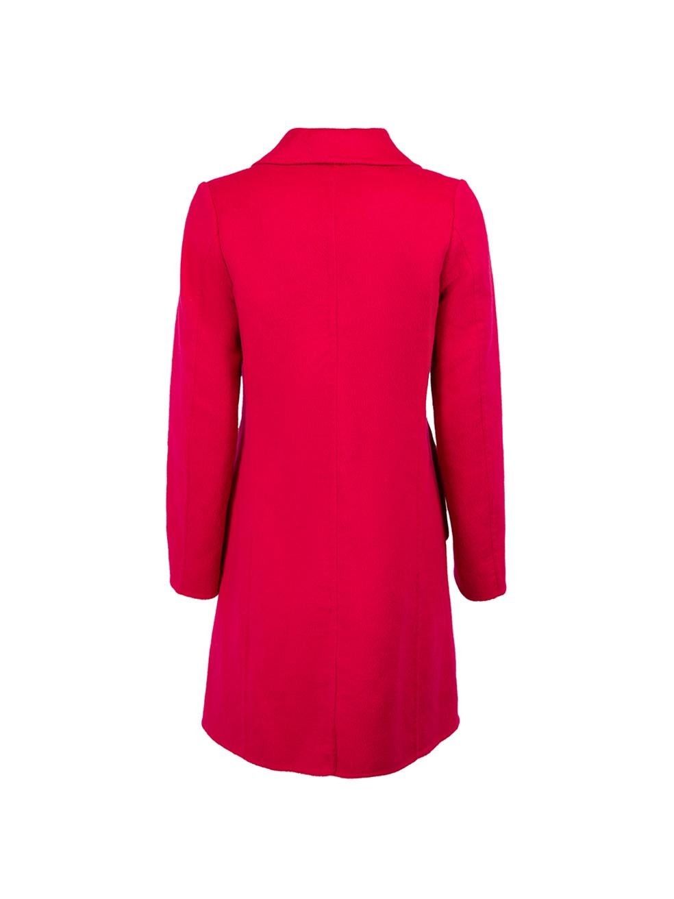 Jil Sander Fucshia Pink Wool Single Breasted Coat Size M In Good Condition In London, GB