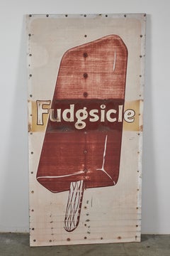 Fudgsicle Vintage Good Humor Ice Cream Truck Side Sheet Metal Panel