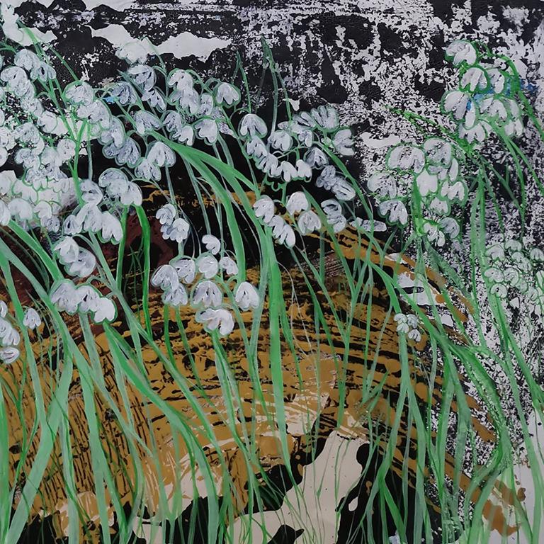 Giglio della Valle, Fiori, Fiori selvatici, Floreale, Paesaggio - Painting Espressionismo astratto di Fuen Chin