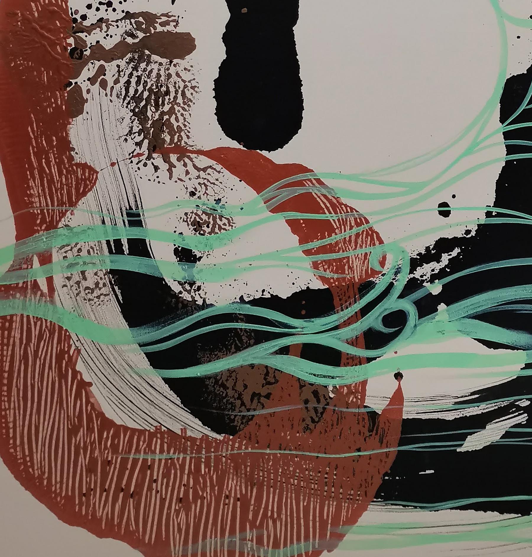 Expresionismo Abstracto, Caligrafía, Tinta Negra, Pincelada Gruesa en venta 1