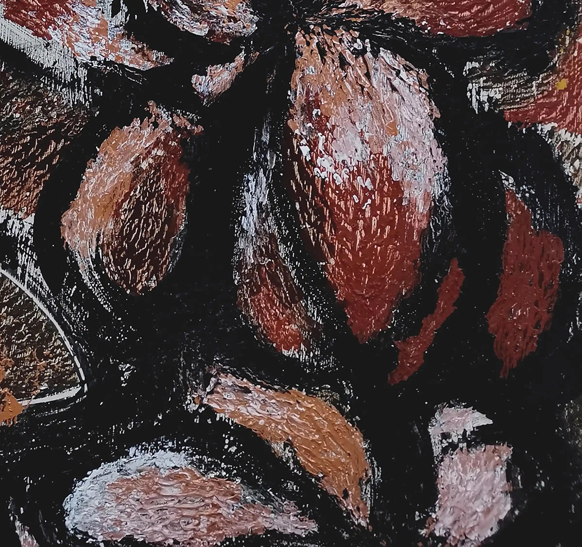 21st century, autumnal garden, contemporary, abstract, floral - Abstract Painting by Fuen Chin