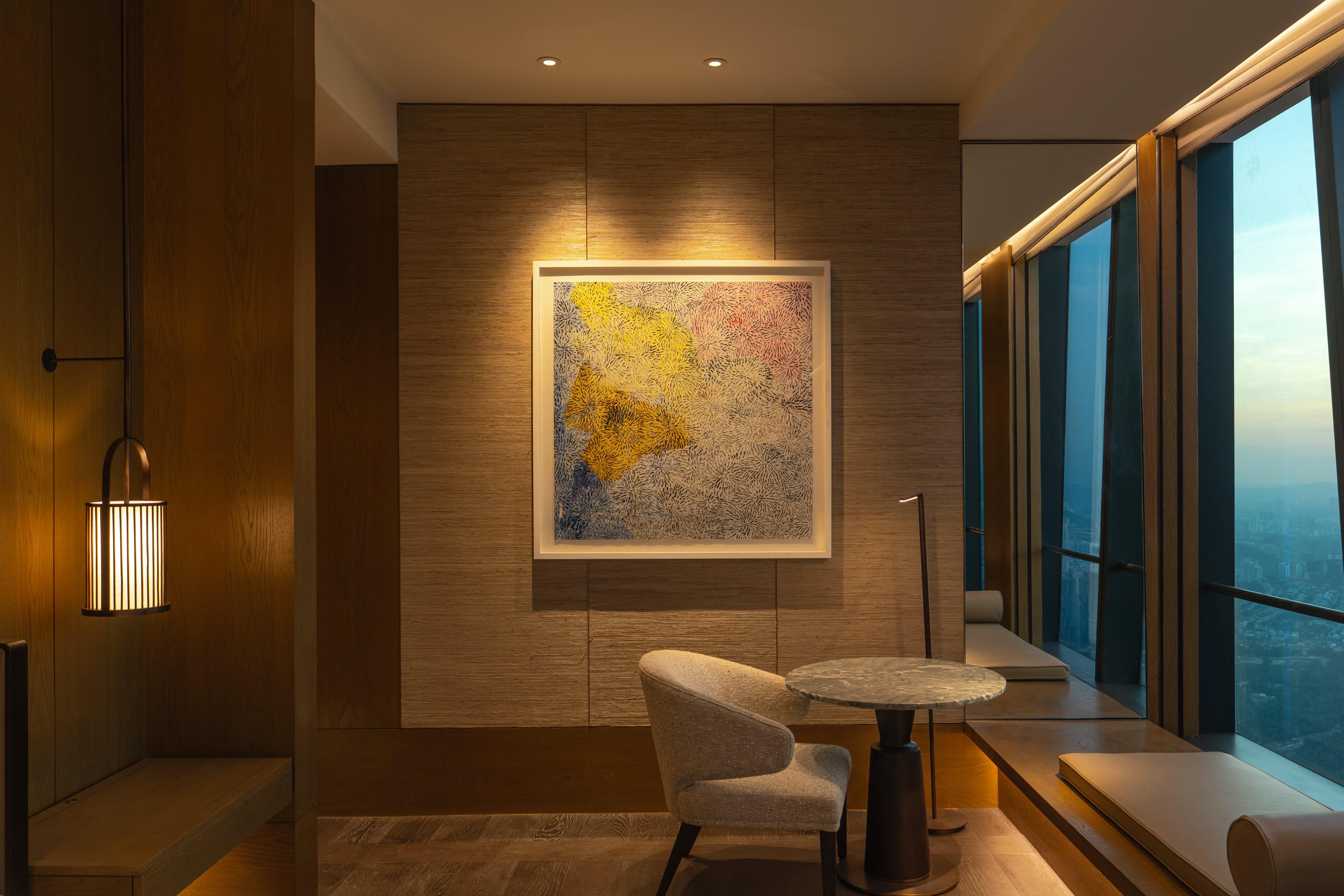 Crisantemos, siglo XXI, contemporáneo, abstracto, florales - Painting de Fuen Chin