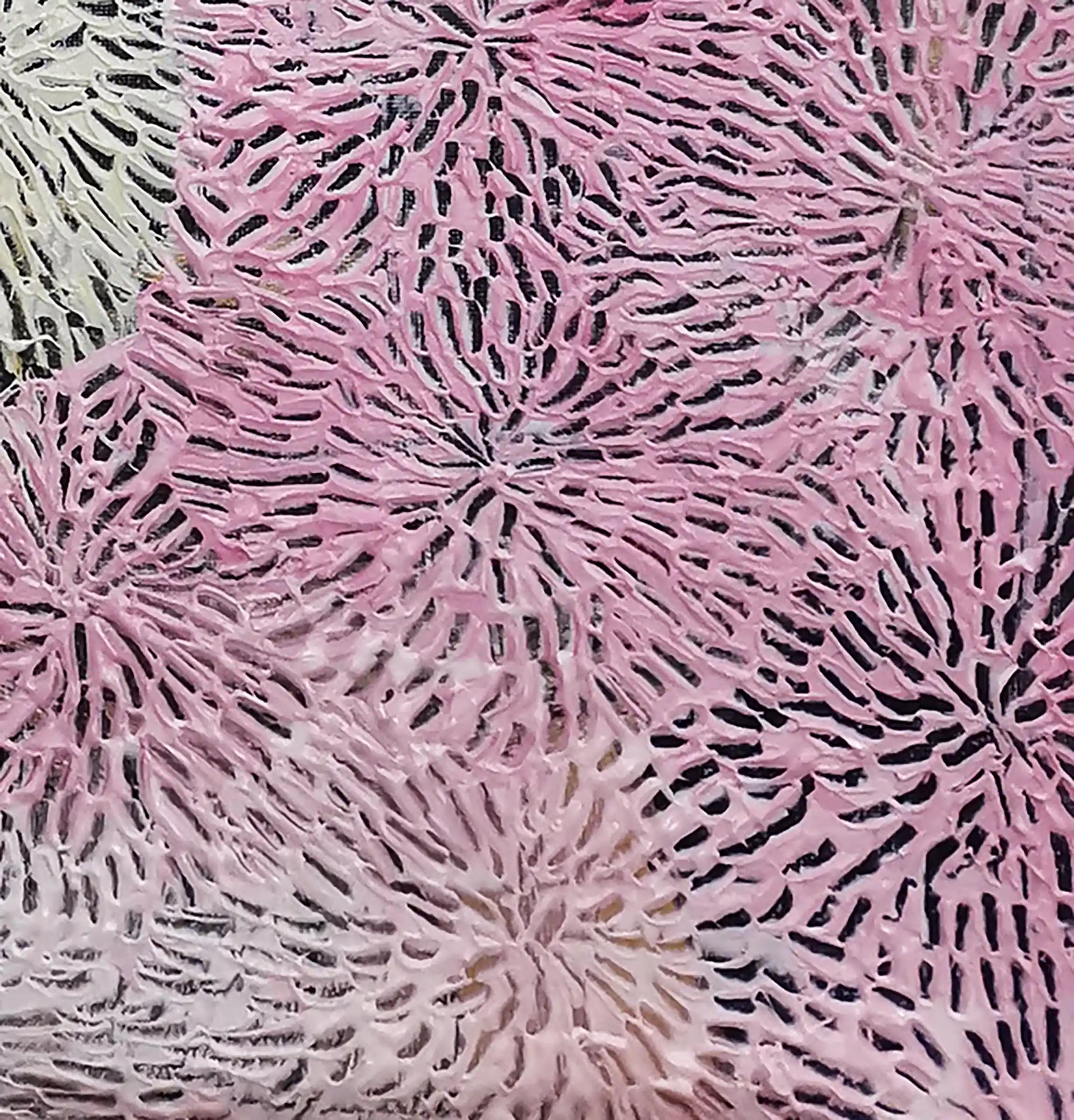 Crisantemos, siglo XXI, contemporáneo, abstracto, florales en venta 3