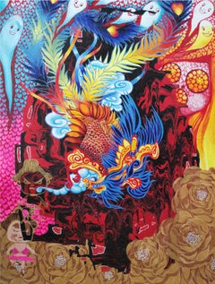 Phoenix, Kosmische, weibliche Künstlerin, Expressionistin, Alter-ego, farbenfroh