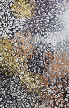 Flores doradas, Impresionismo, Figurativo, Primavera, Flores, Tropical
