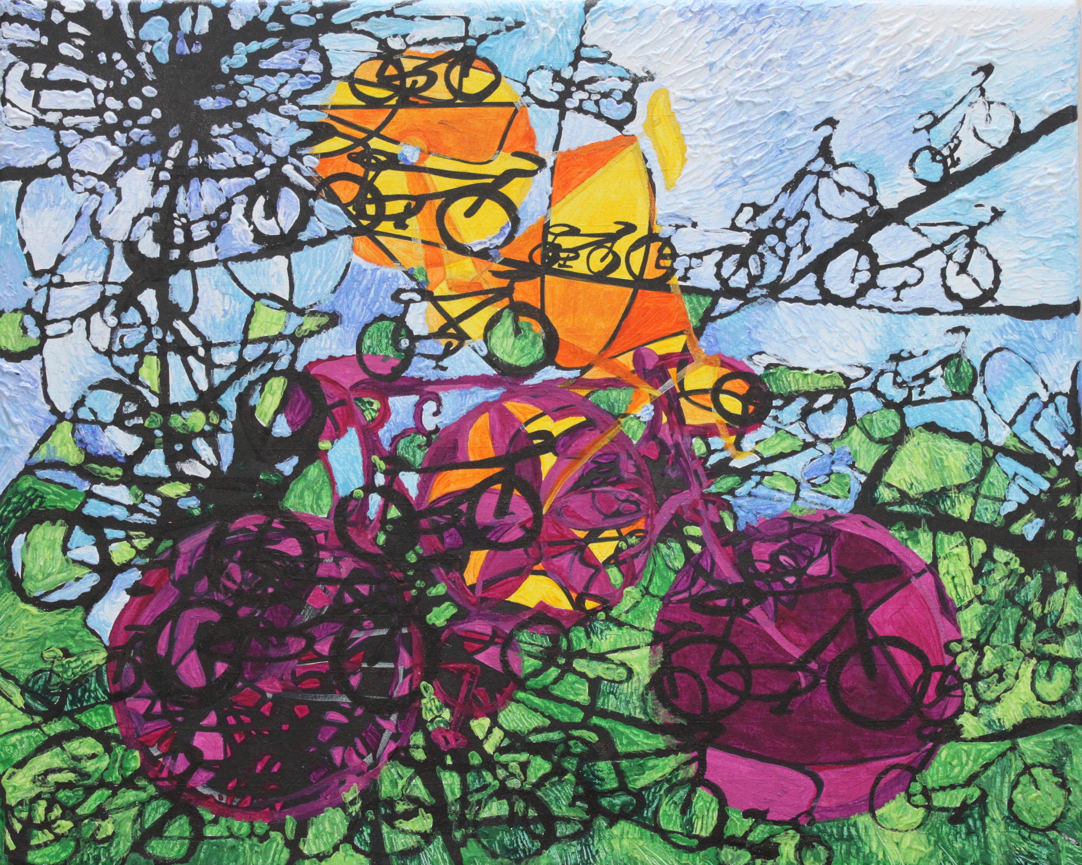 Bicyclettes, Printemps, Happy Holiday, Expressionniste, Mouvement moderniste