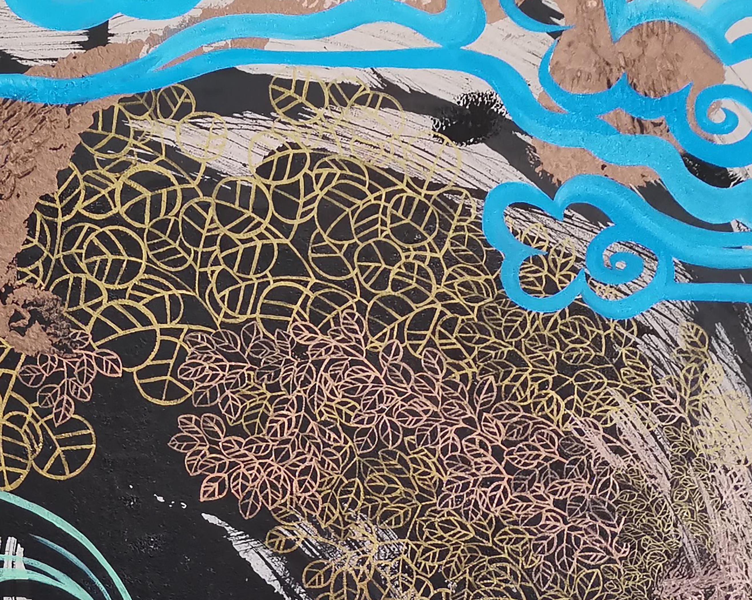 Expresionismo Abstracto, Caligrafía, Tinta Negra, Pincelada Gruesa - Painting de Fuen Chin