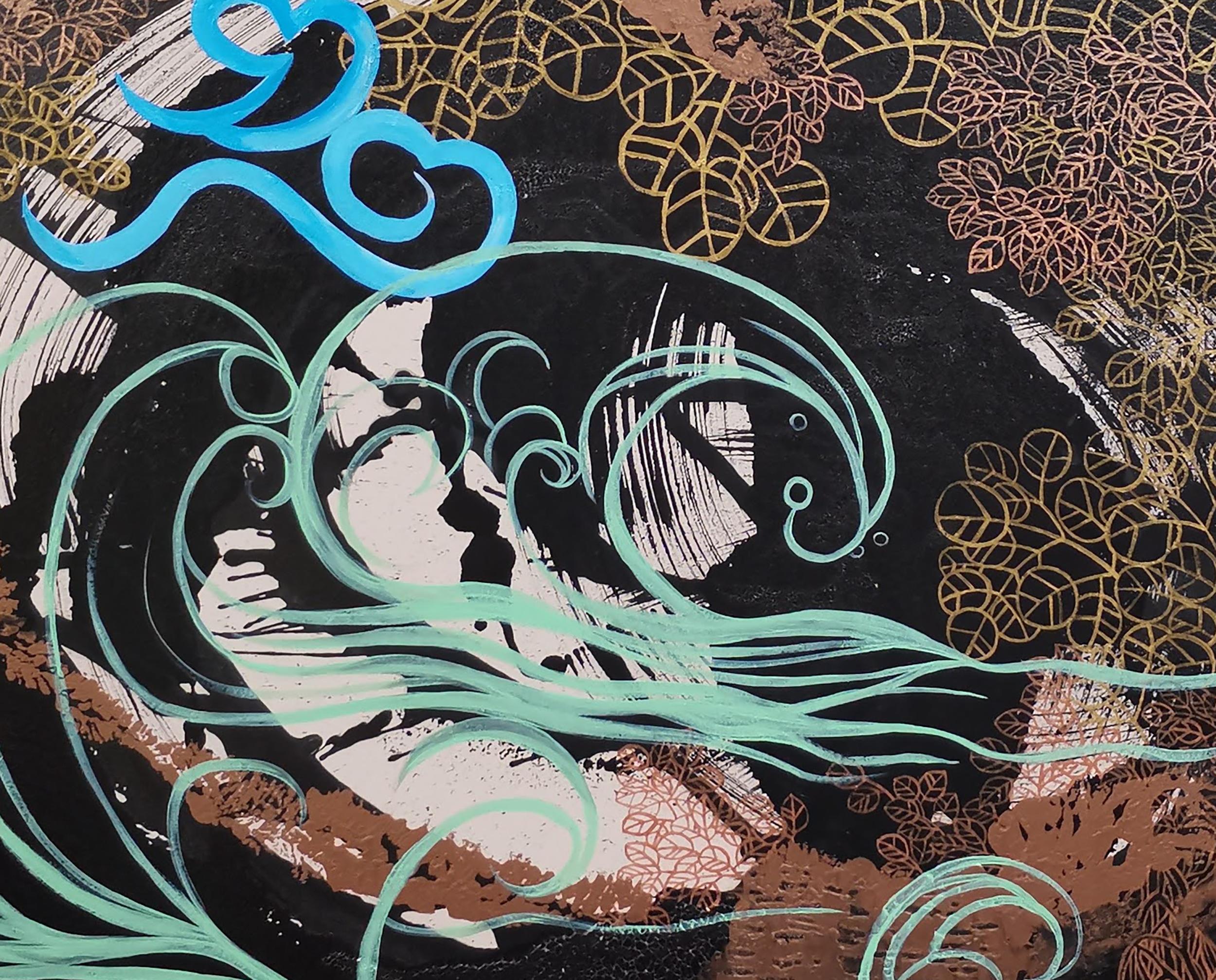 Expresionismo Abstracto, Caligrafía, Tinta Negra, Pincelada Gruesa en venta 1
