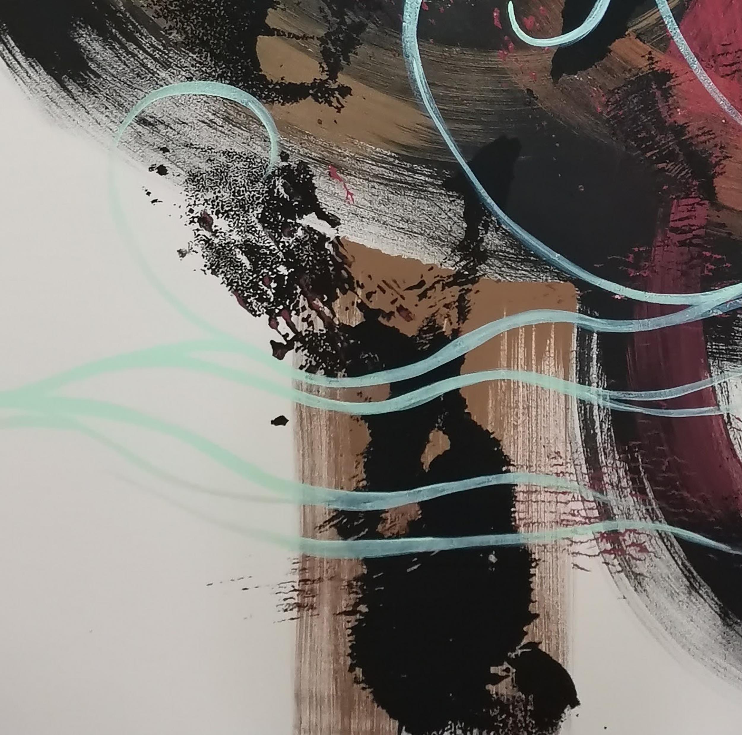 Expresionismo Abstracto, Caligrafía, Tinta Negra, Pincelada Gruesa en venta 1