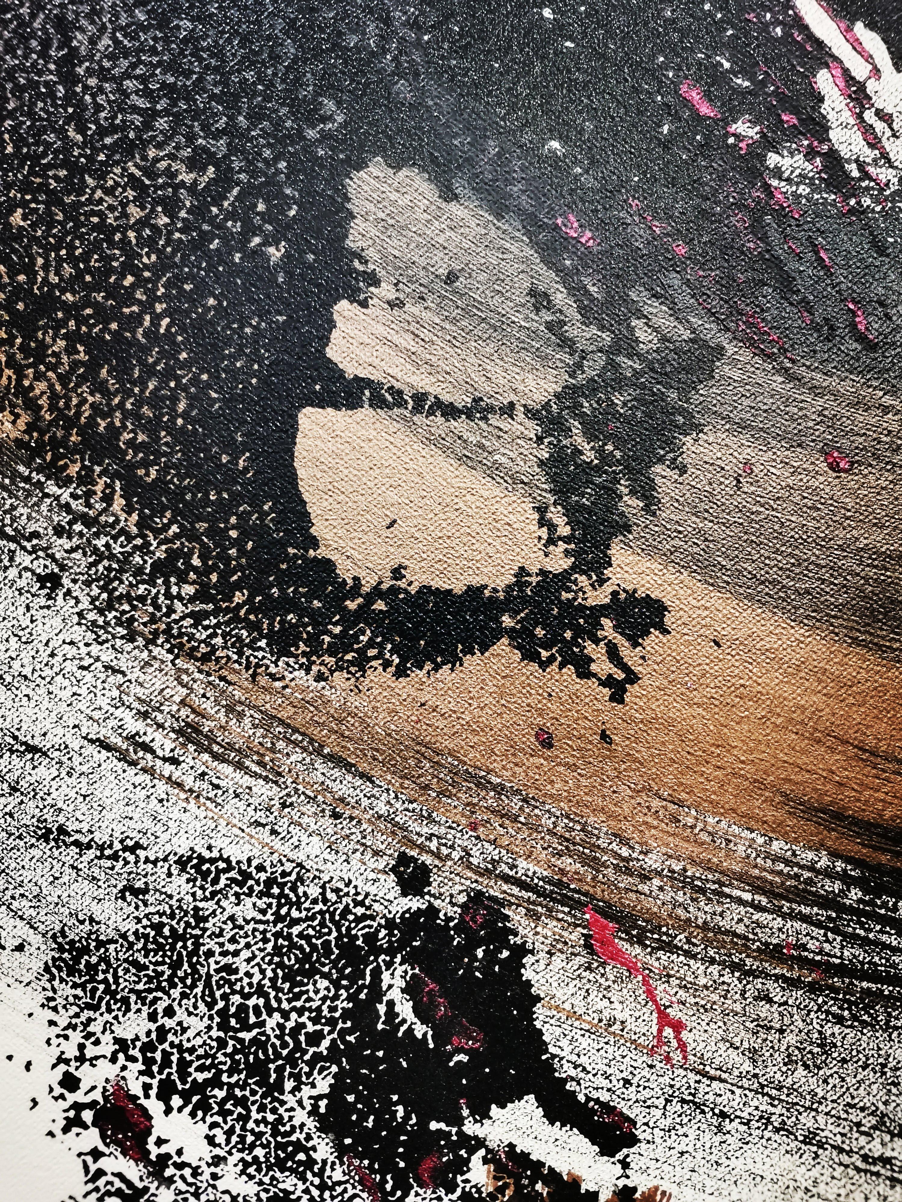 Expresionismo Abstracto, Caligrafía, Tinta Negra, Pincelada Gruesa en venta 2