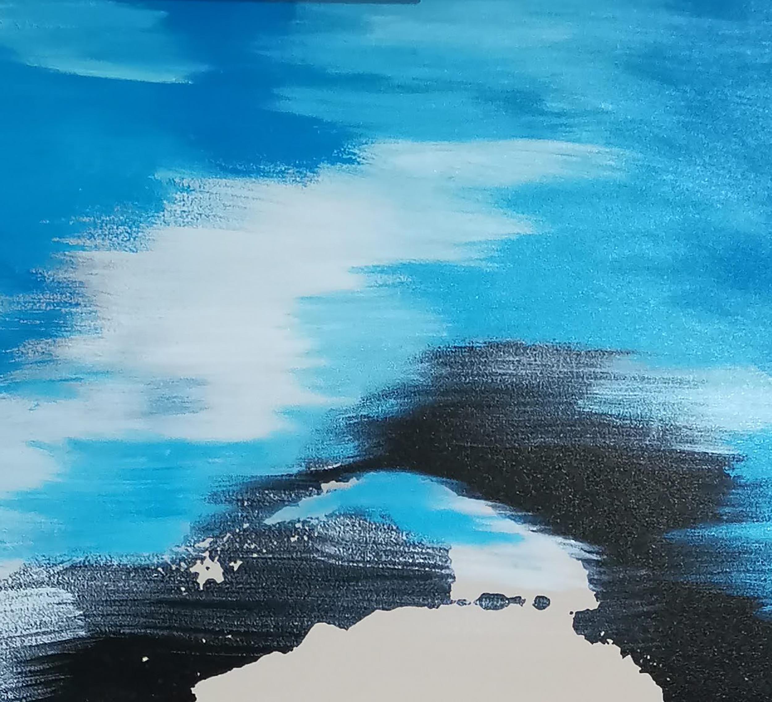 Hypermorphing 2.6 ist eine abstrakte Landschaft mit lebendigen Details, wie der feinen Chinoiserie-Linie, dem fliegenden Vogel, der in Goldtönen glänzt, dem schockierenden Fisch, der dich anschaut, und dem Wirbel in schwarzer Tinte.

Dieses