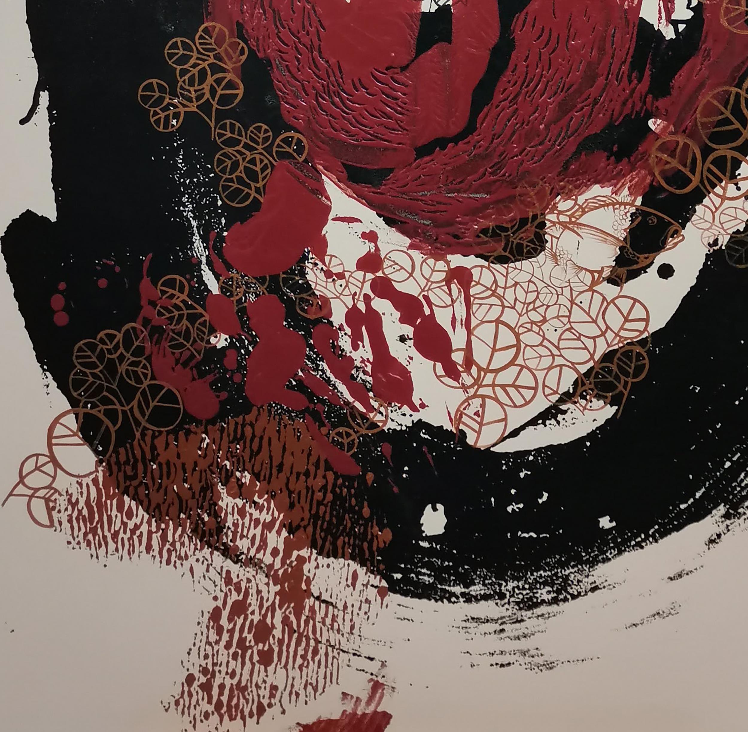 Abstrakter Expressionismus, Kalligrafie, schwarze Tinte, dicker Pinselstrich im Angebot 2