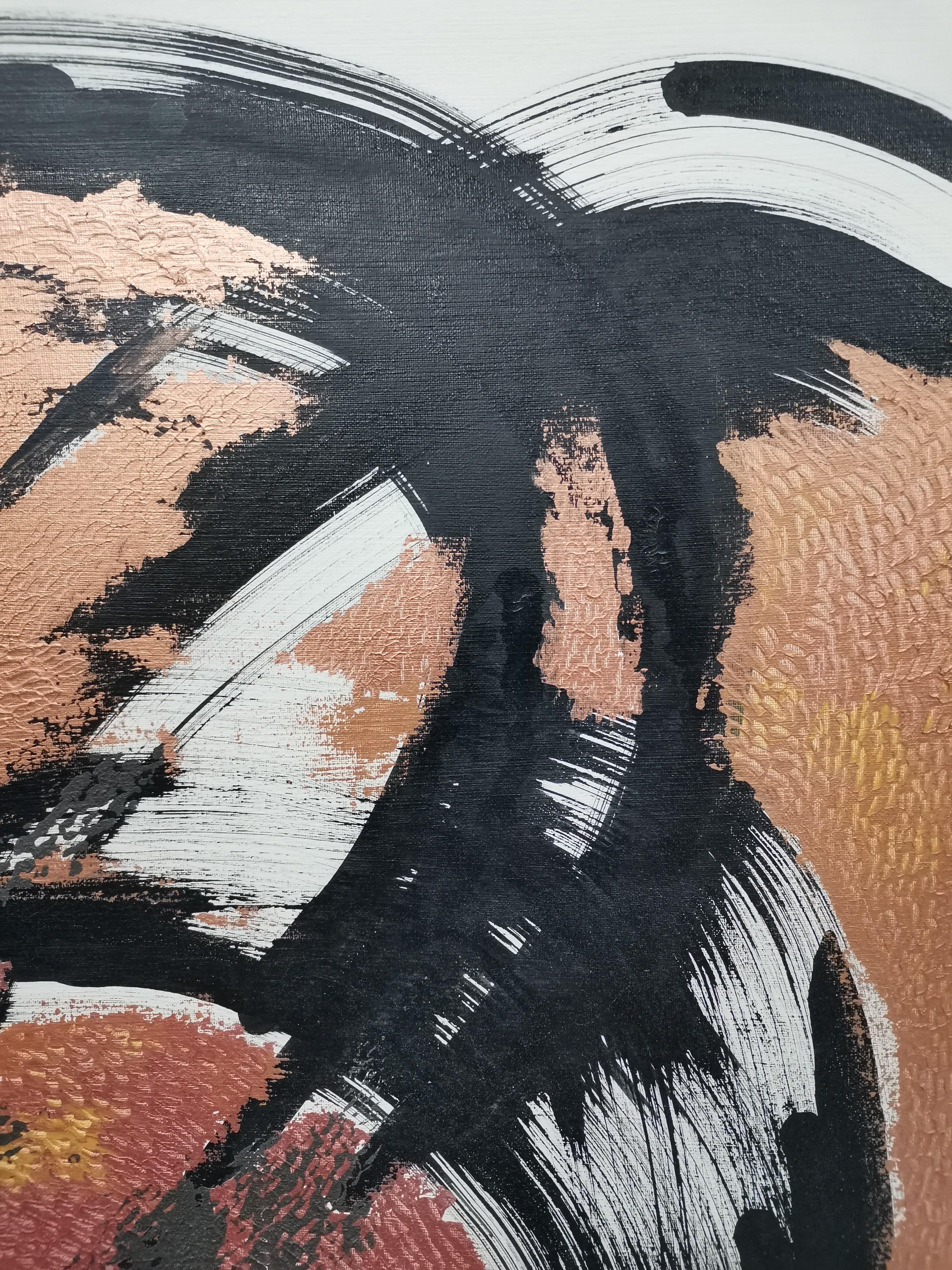 Expresionismo Abstracto, Caligrafía, Tinta Negra, Pincelada Gruesa - Painting de Fuen Chin