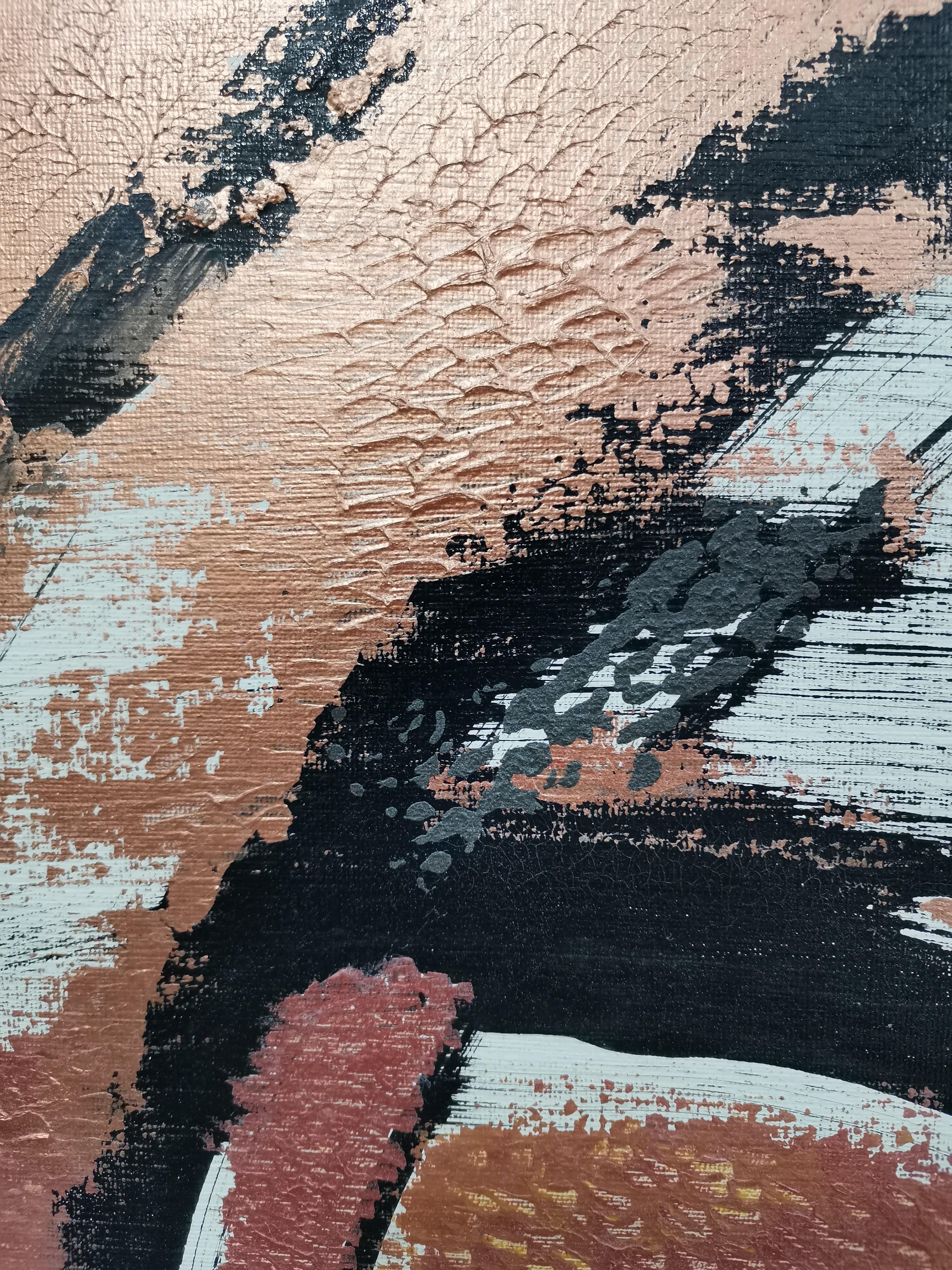 Hipermorfia II es una pintura abstracta. Las pinceladas de caligrafía en técnica mixta, como: la tinta negra y los acrílicos metalizados se fusionaron para realizar un movimiento metafórico. 

Esta serie Hipermorphing consta de 3 piezas de pintura