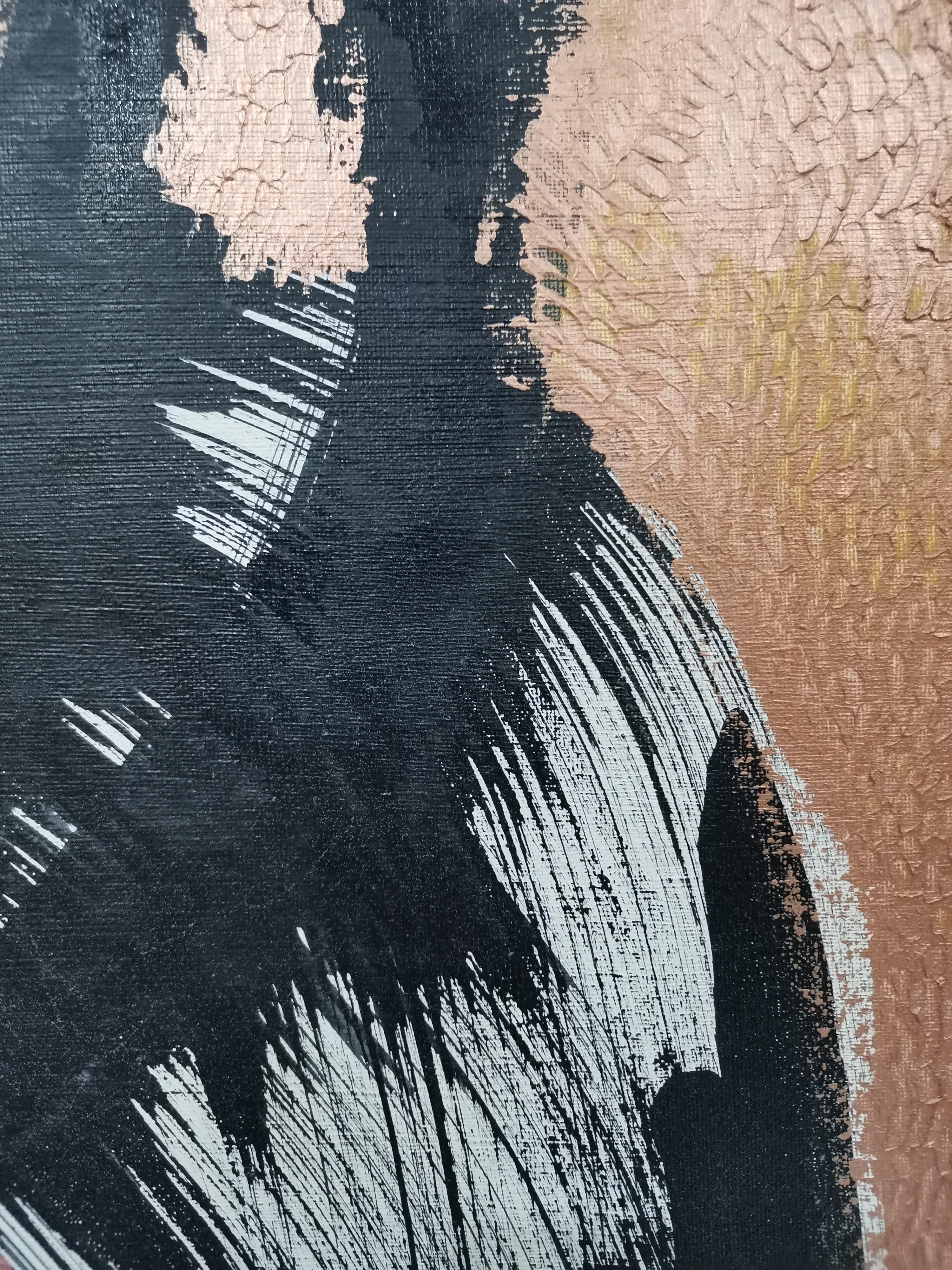 Expresionismo Abstracto, Caligrafía, Tinta Negra, Pincelada Gruesa en venta 1