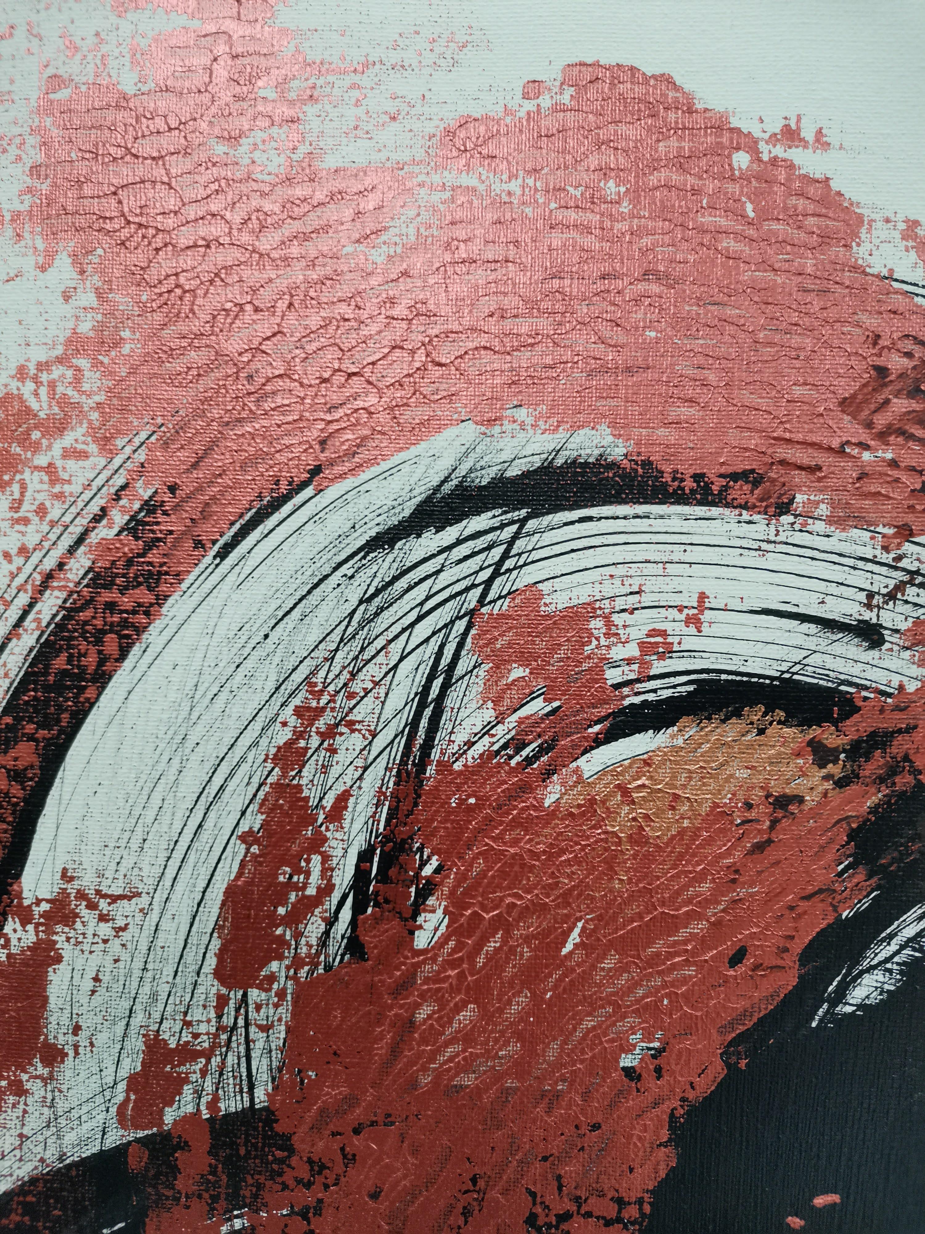 Hipermorfismo III es una pintura abstracta. Las pinceladas de caligrafía en técnica mixta, como: la tinta negra y los acrílicos metalizados se fusionaron para realizar un movimiento metafórico. 

Esta serie Hipermorphing consta de 3 piezas de