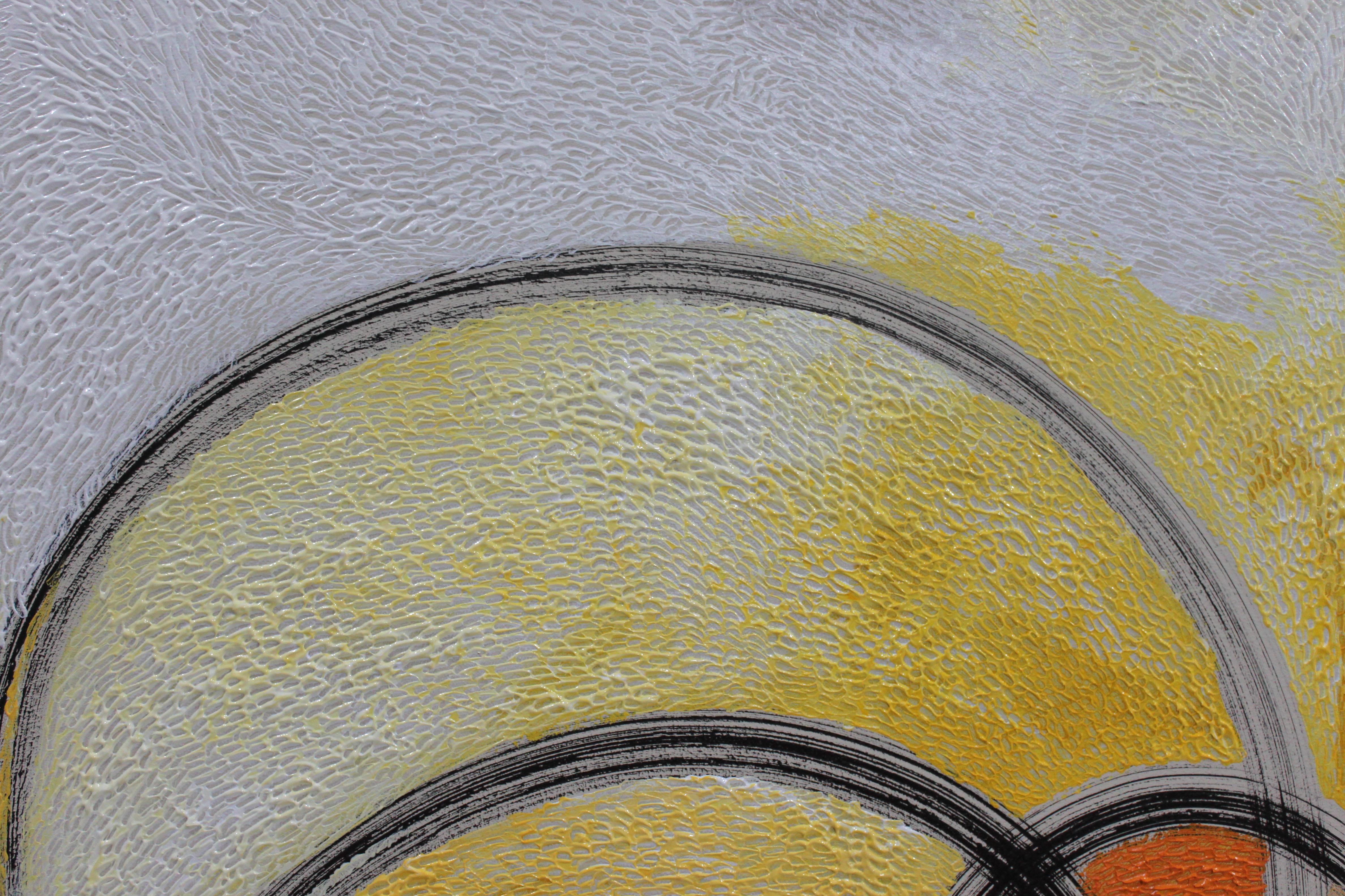 Girasoles, Impresionismo abstracto, Figurativo, Técnica mixta, Primavera - Figurative Painting Marrón de Fuen Chin