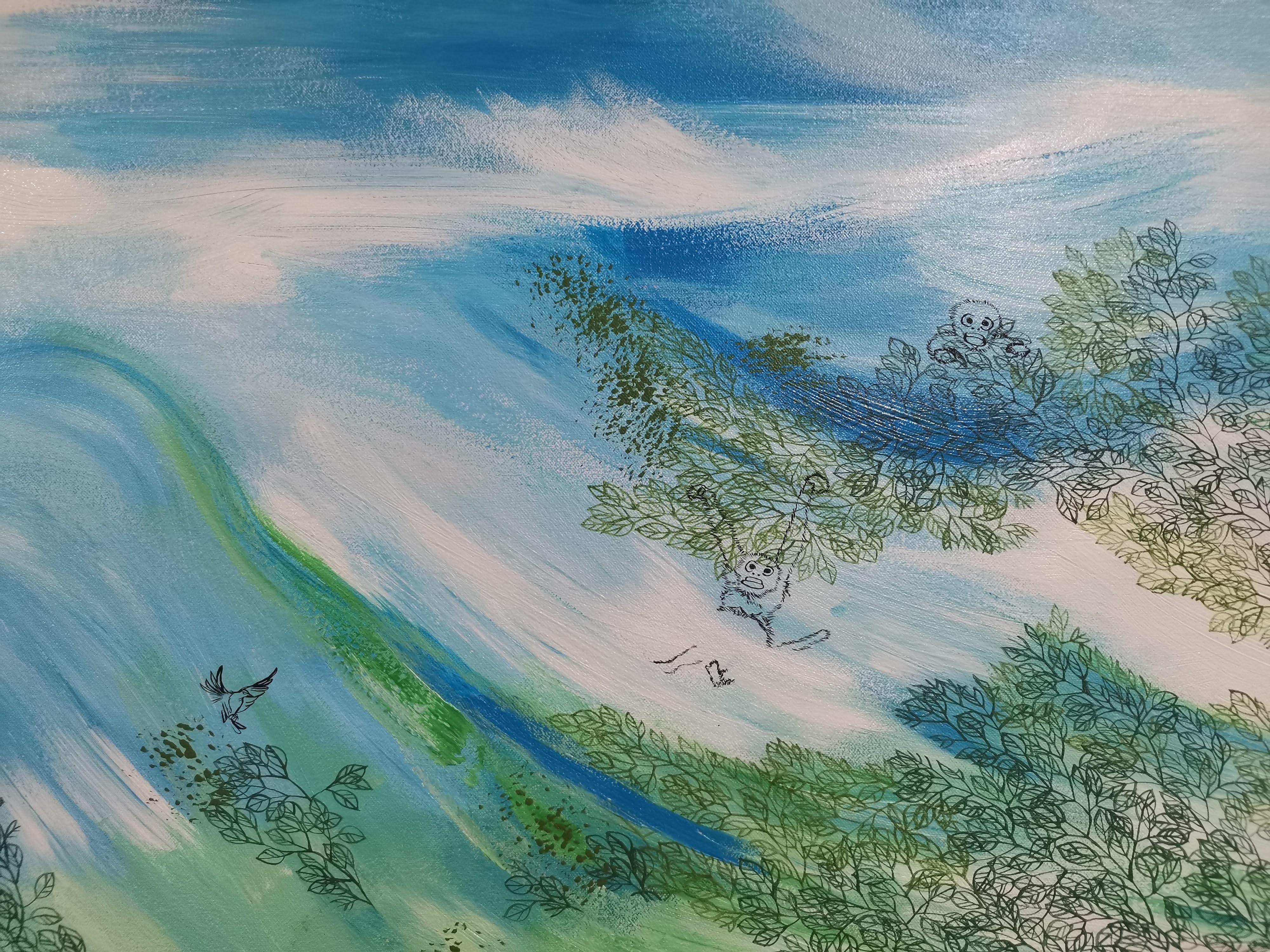 Landscape, Extra-large painting, Figurative, Mangrove im Angebot 5