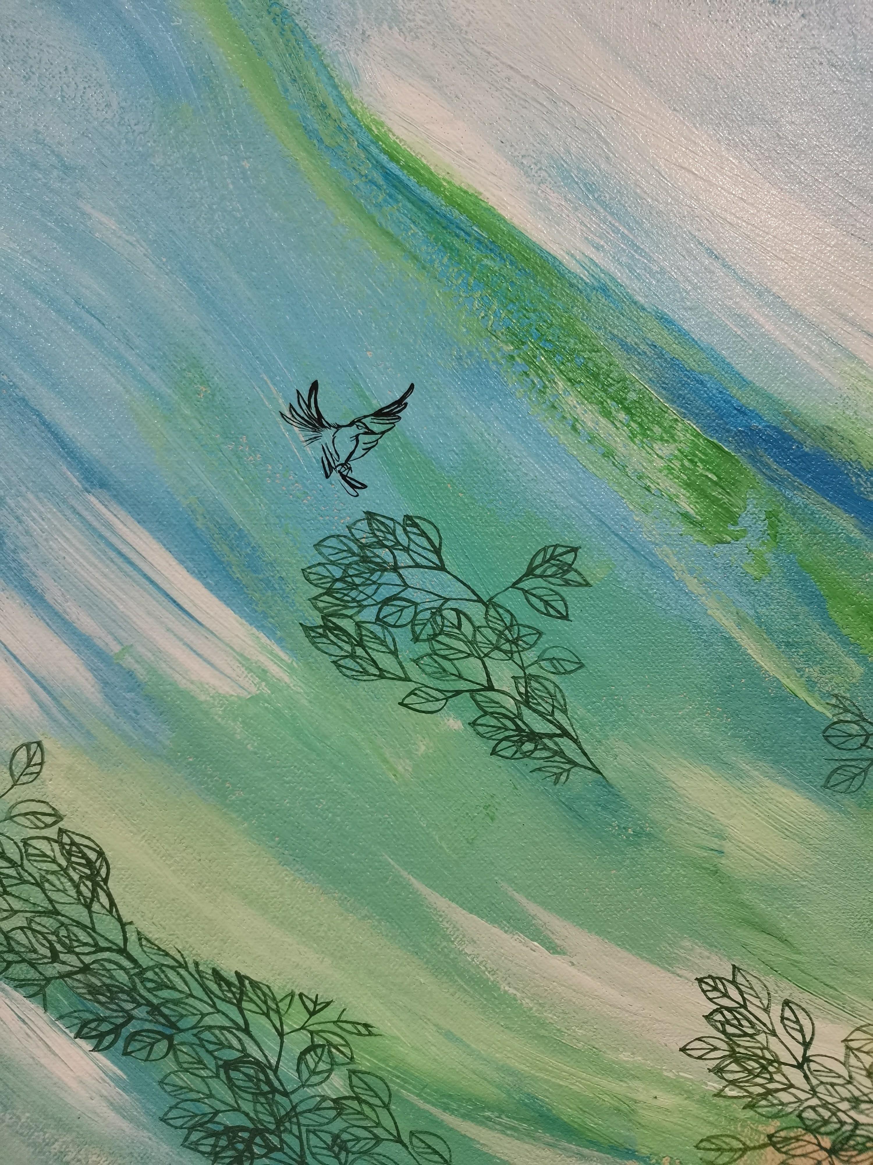 Landscape, Extra-large painting, Figurative, Mangrove im Angebot 6