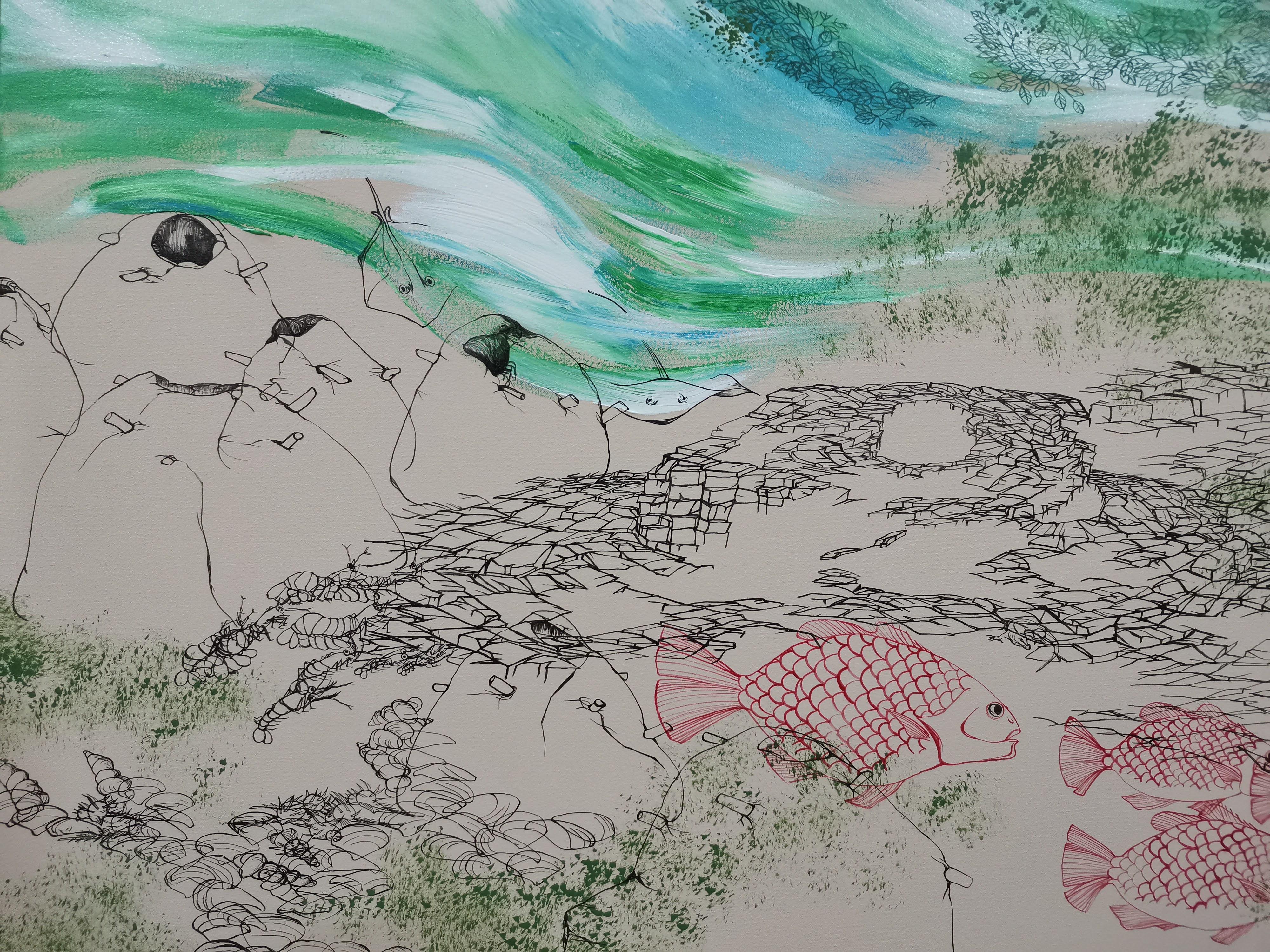 Landscape, Extra-large painting, Figurative, Mangrove im Angebot 2