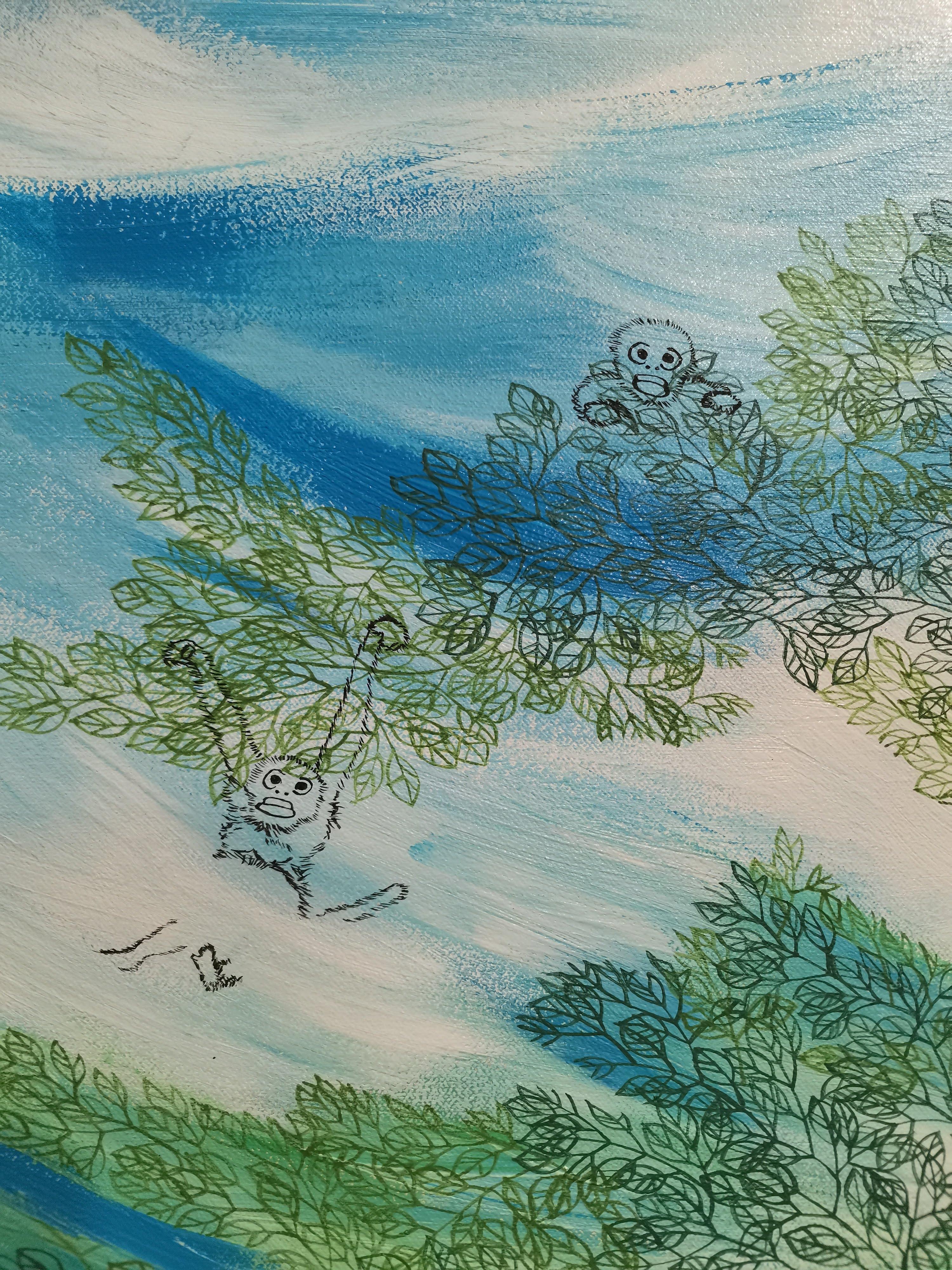 Landscape, Extra-large painting, Figurative, Mangrove im Angebot 3