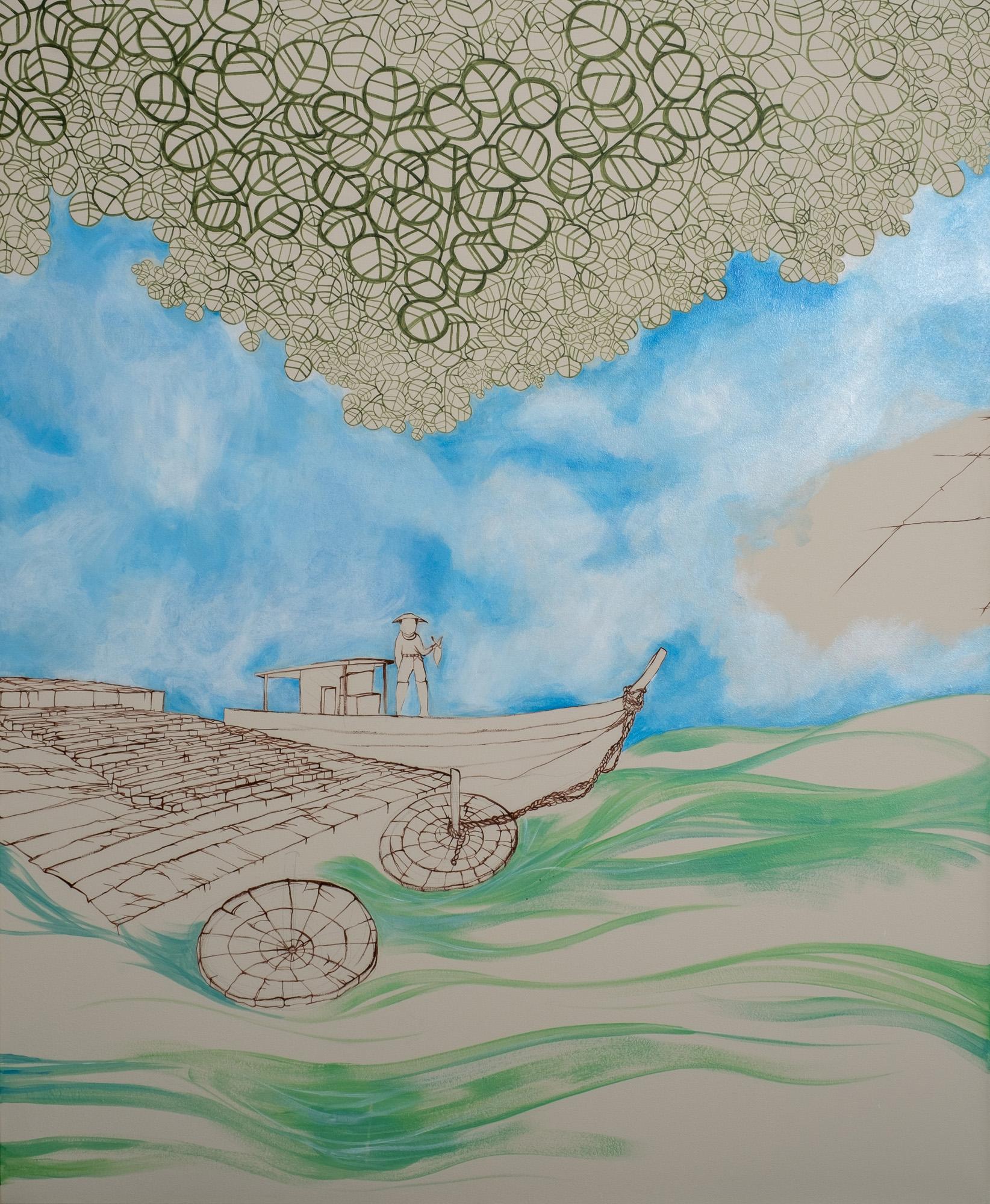 Landscape, Mangrove, Extra Large Painting, Inspired by Nature, Natural Landscape For Sale 10