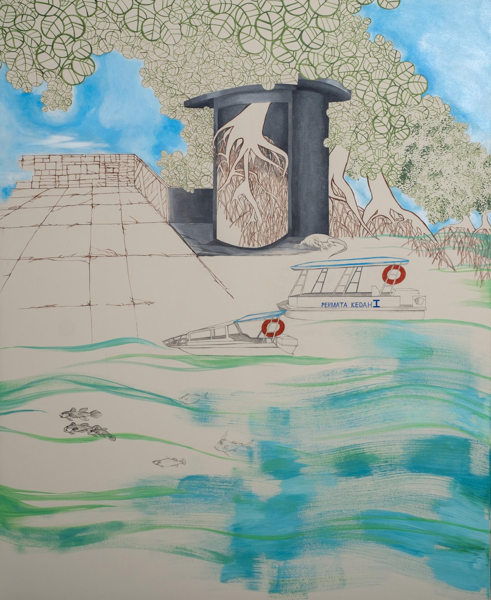 Landscape, Mangrove, Extra Large Painting, Inspired by Nature, Natural Landscape For Sale 11