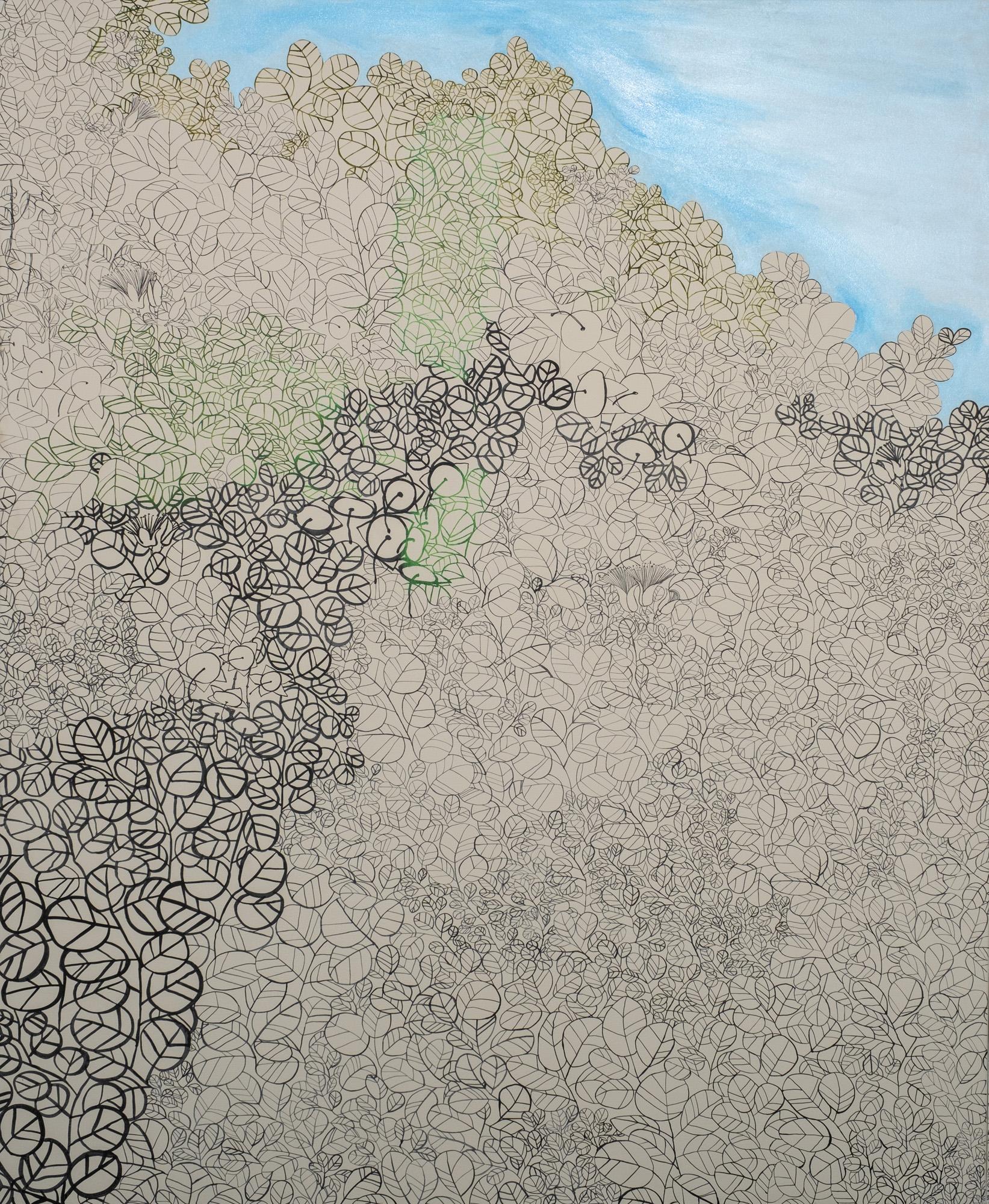 Landscape, Mangrove, Extra Large Painting, Inspired by Nature, Natural Landscape - Gray Landscape Painting by Fuen Chin
