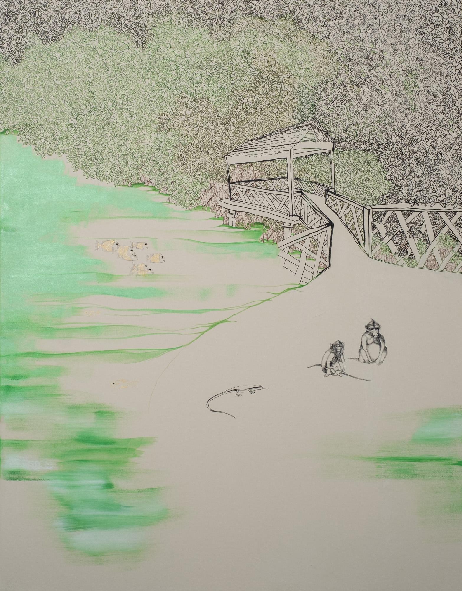Landscape, Mangrove, Extra Large Painting, Inspired by Nature, Natural Landscape For Sale 2