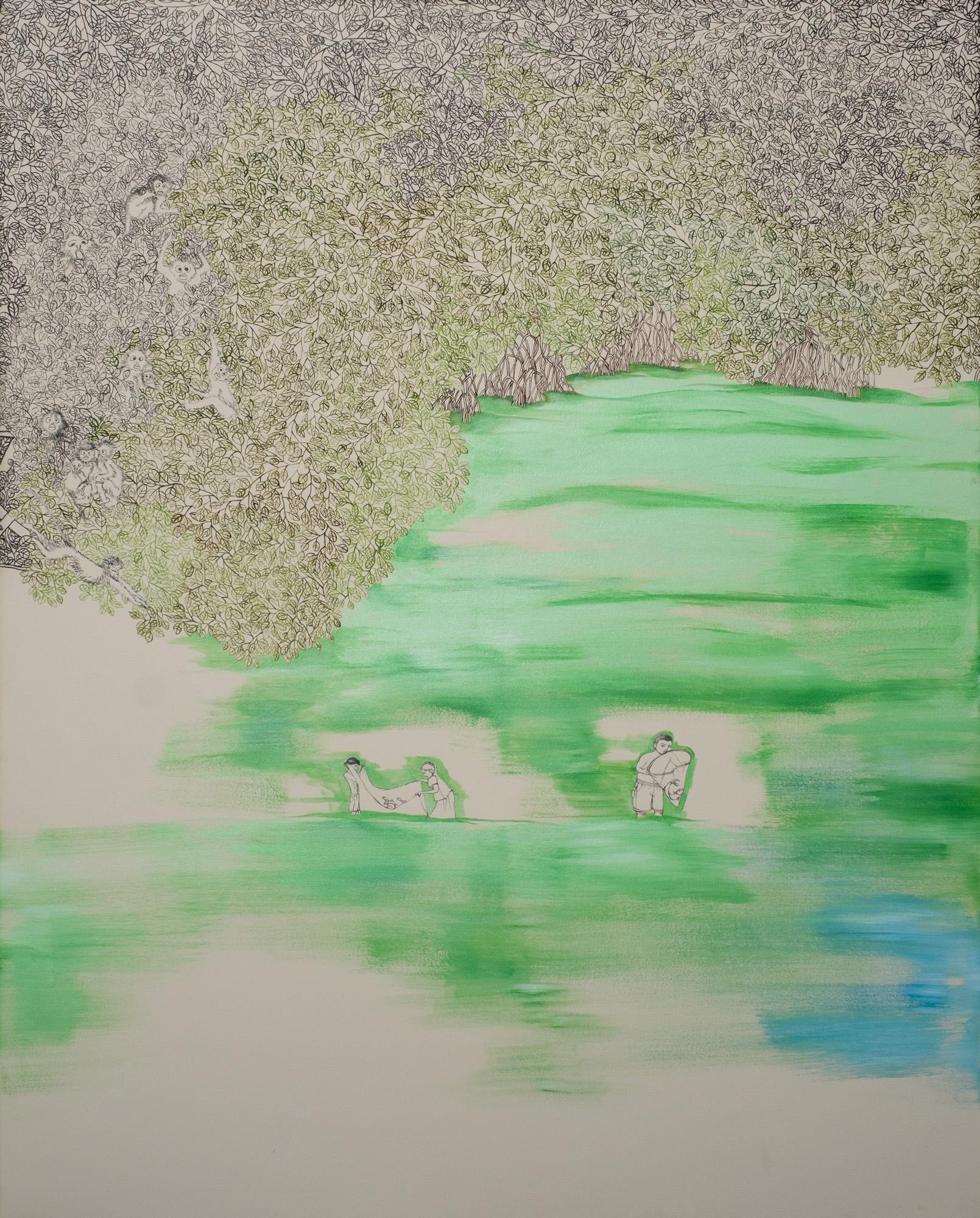 Landscape, Mangrove, Extra Large Painting, Inspired by Nature, Natural Landscape For Sale 3